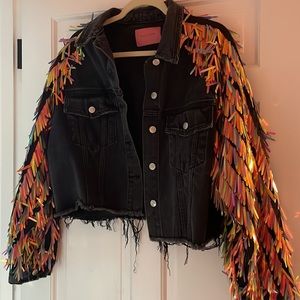 Denim Jacket with Sequins